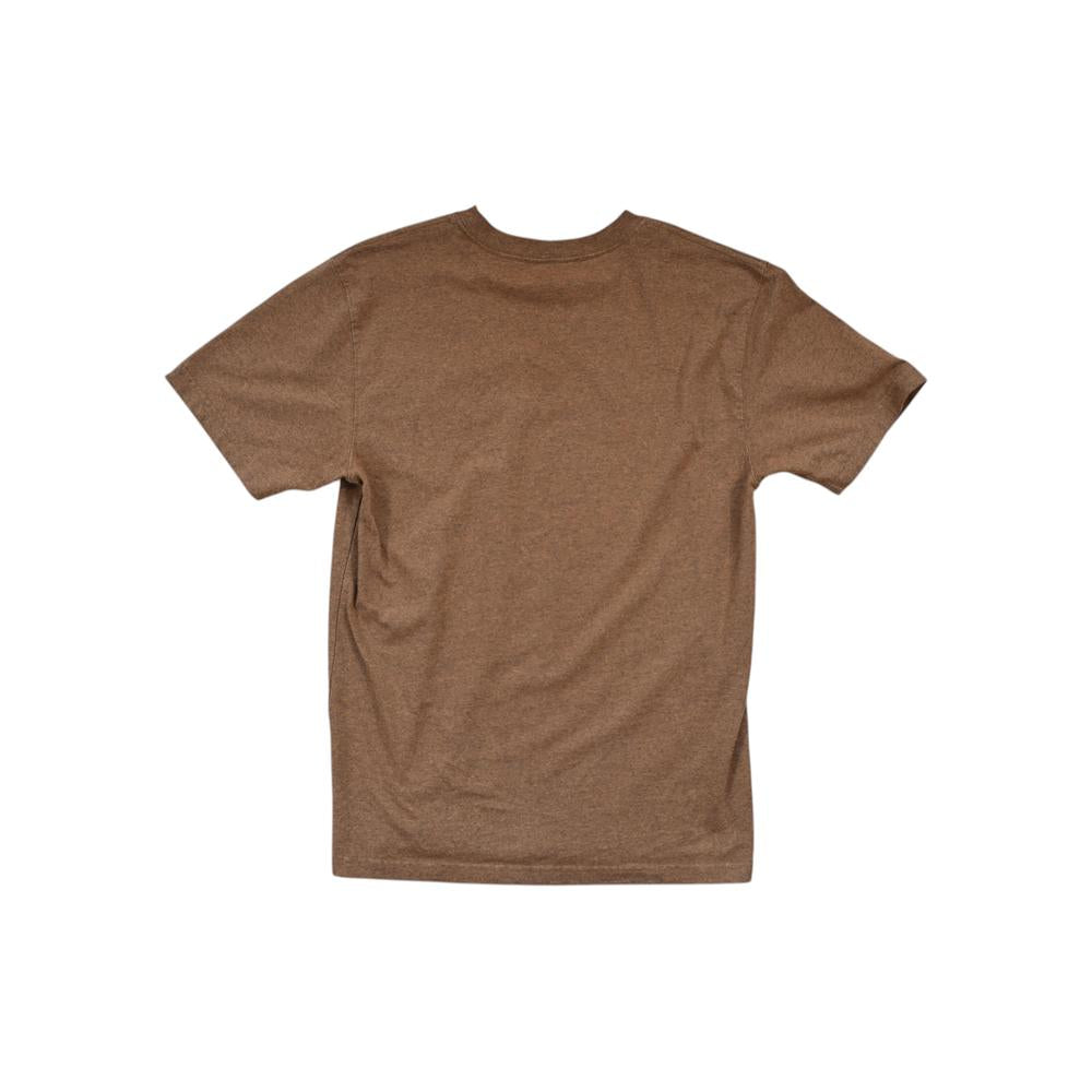 Brown t-shirt by Carhartt, with short sleeves and a heathered texture.
