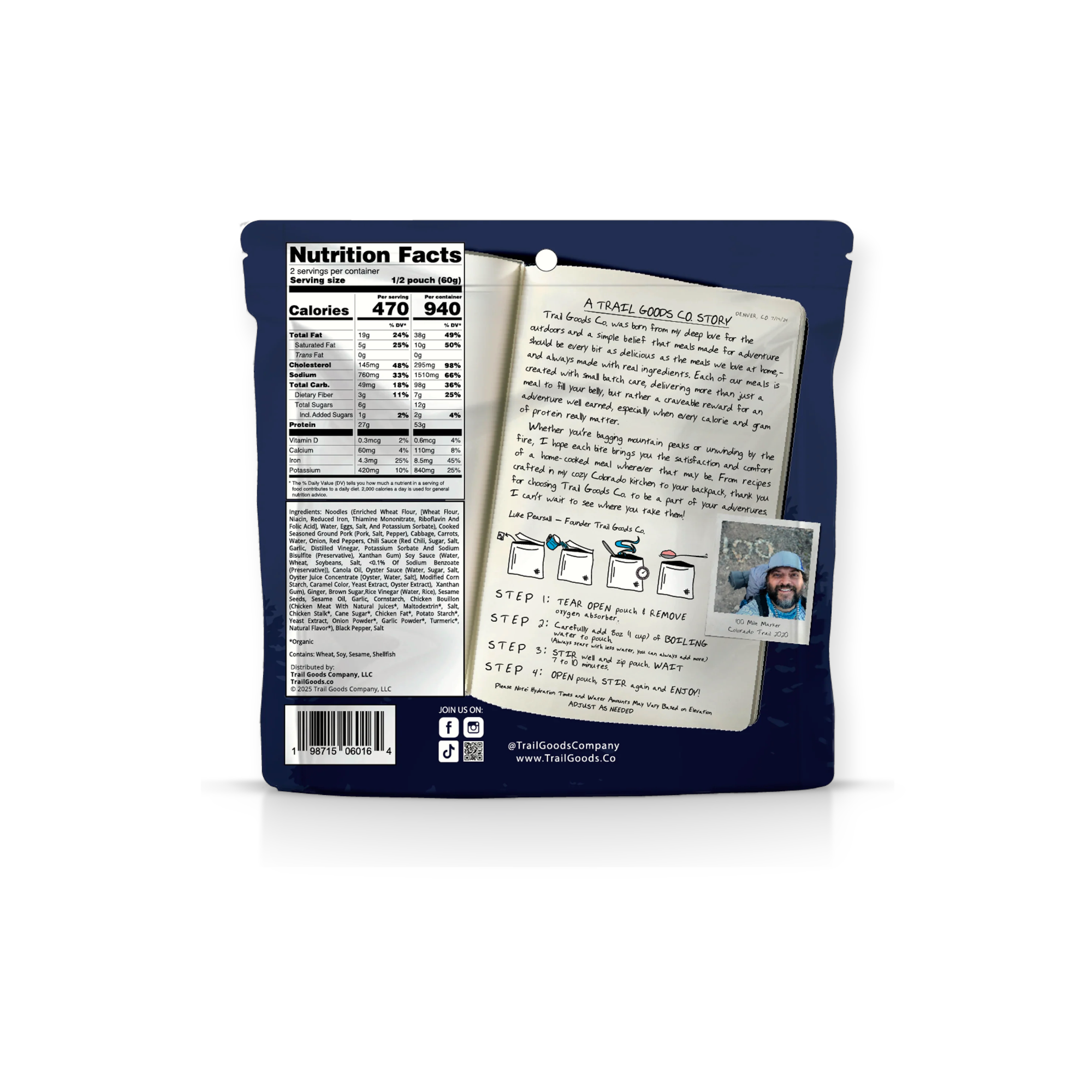 Trail Goods Co. Creamy Spicy Chicken Pasta Freeze-Dried Meal - FERAL