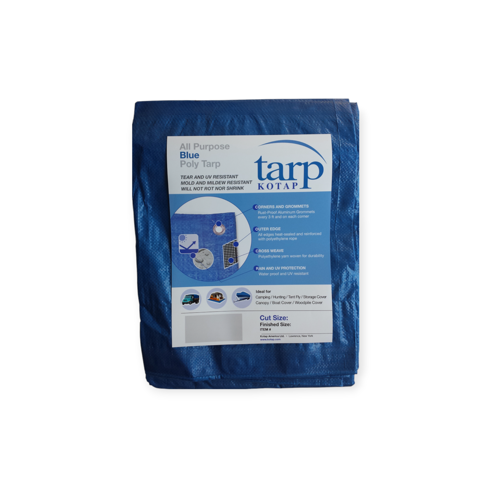 Kotap Blue Poly Tarp 8' x 10' - FERAL