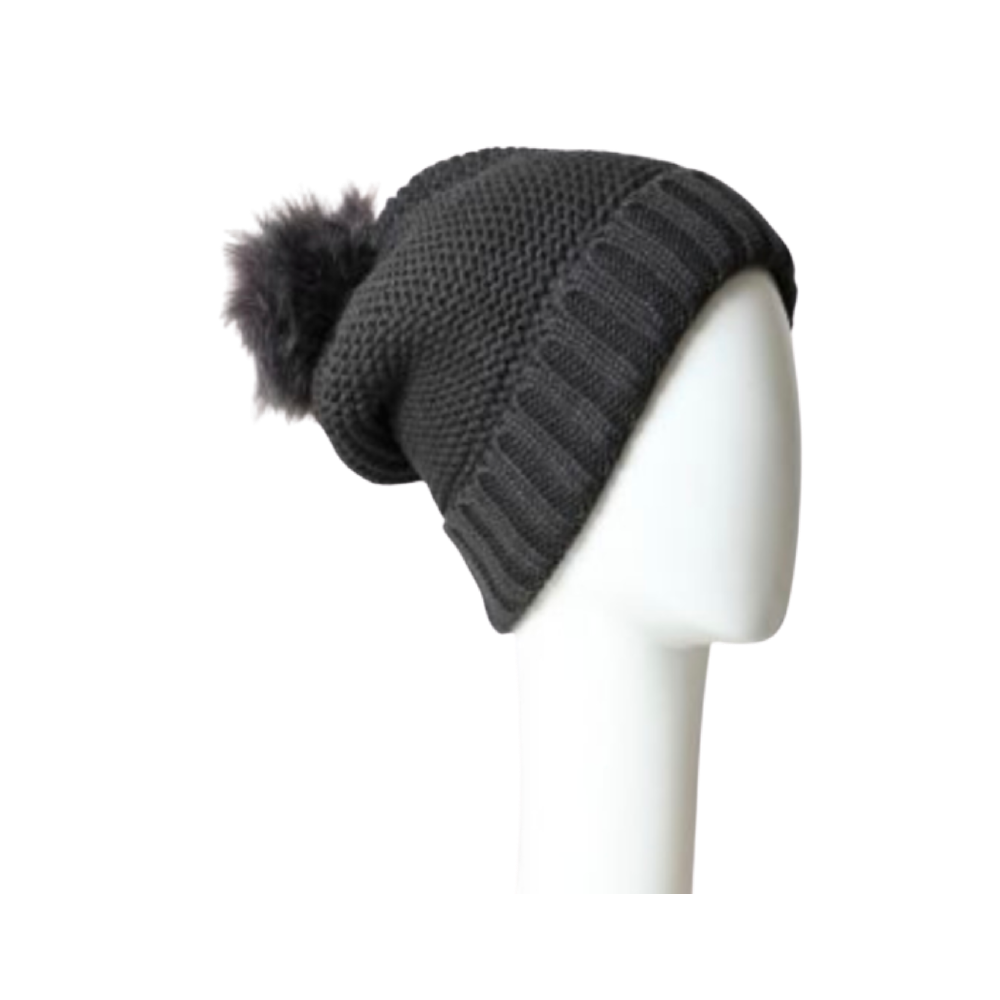 Leto Accessories Sherpa Lining Pom Beanie - FERAL
