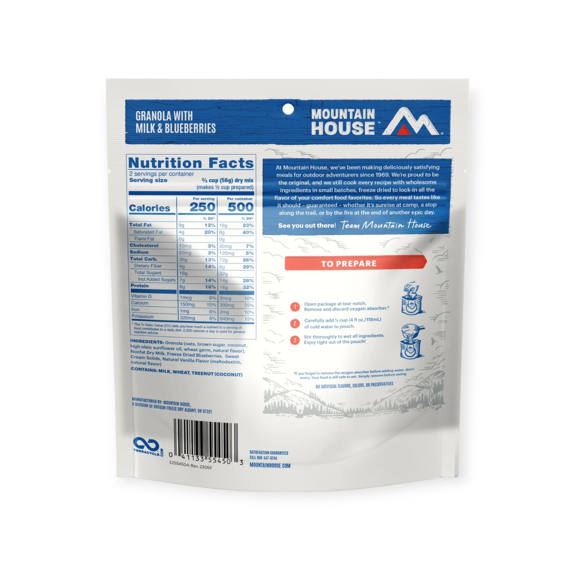 Mountain House Granola with Blueberries Freeze-Dried Meal - FERAL