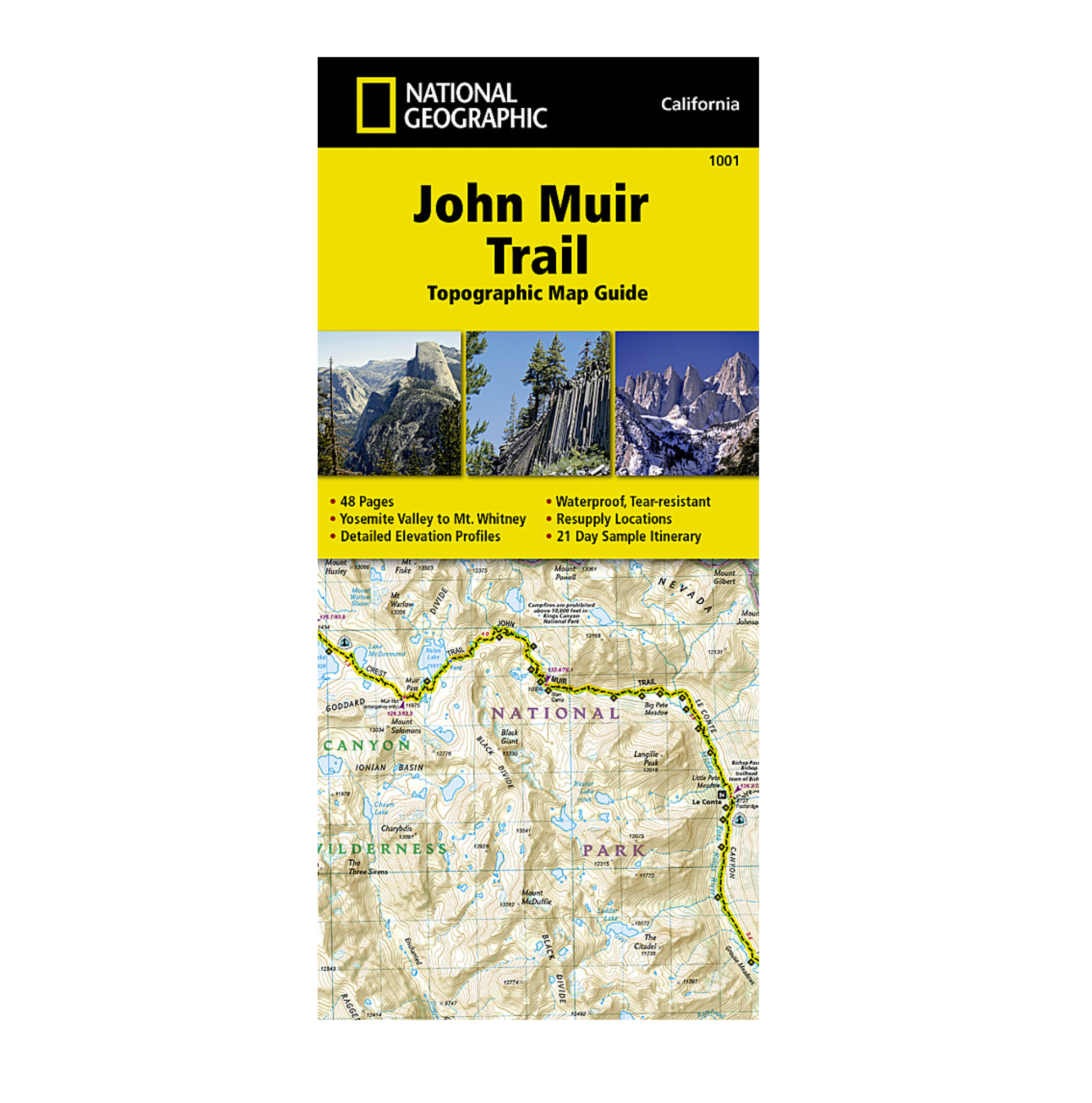 National Geographic 1001: John Muir Trail Map - FERAL