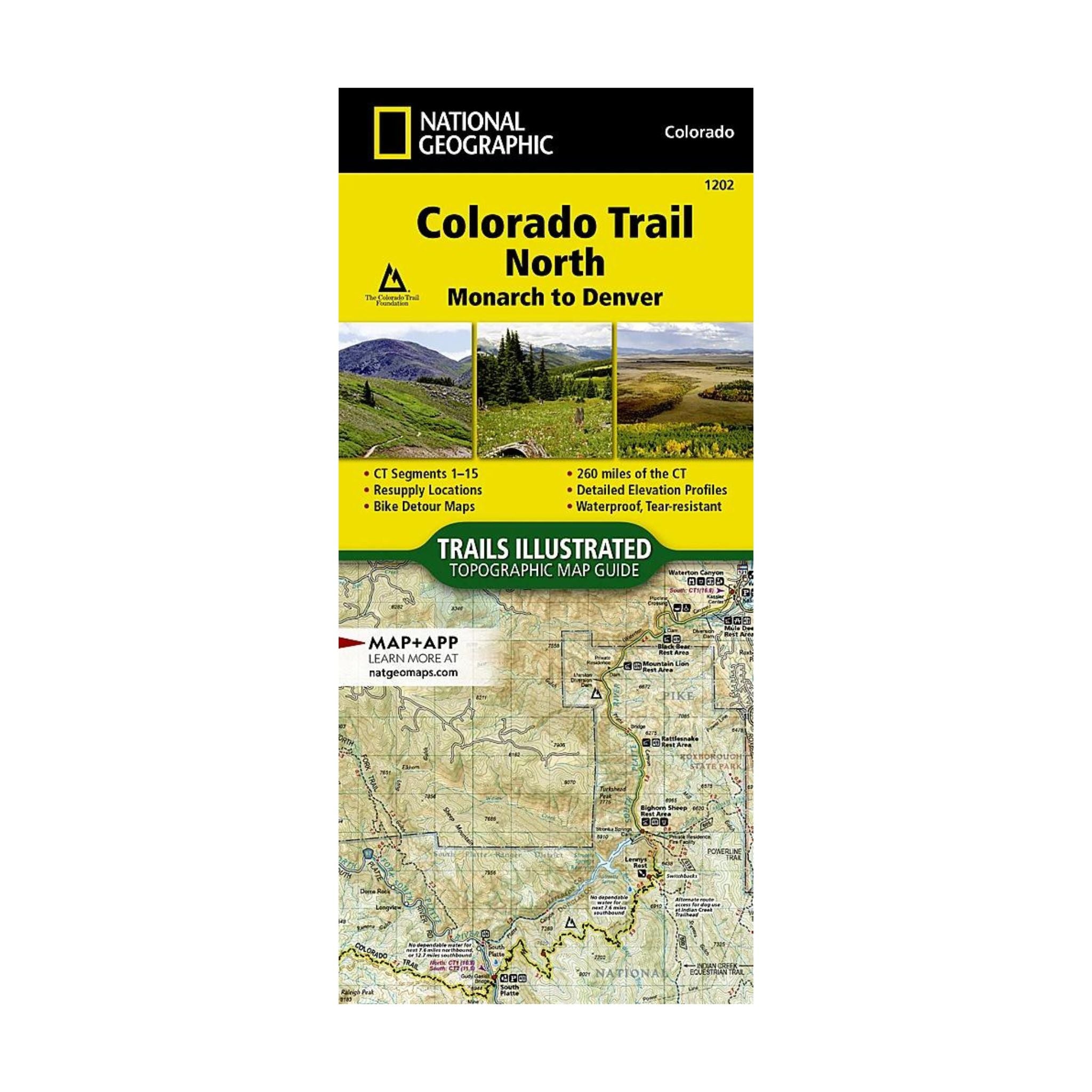 National Geographic 1202: Colorado Trail North Monarch to Denver Map - FERAL