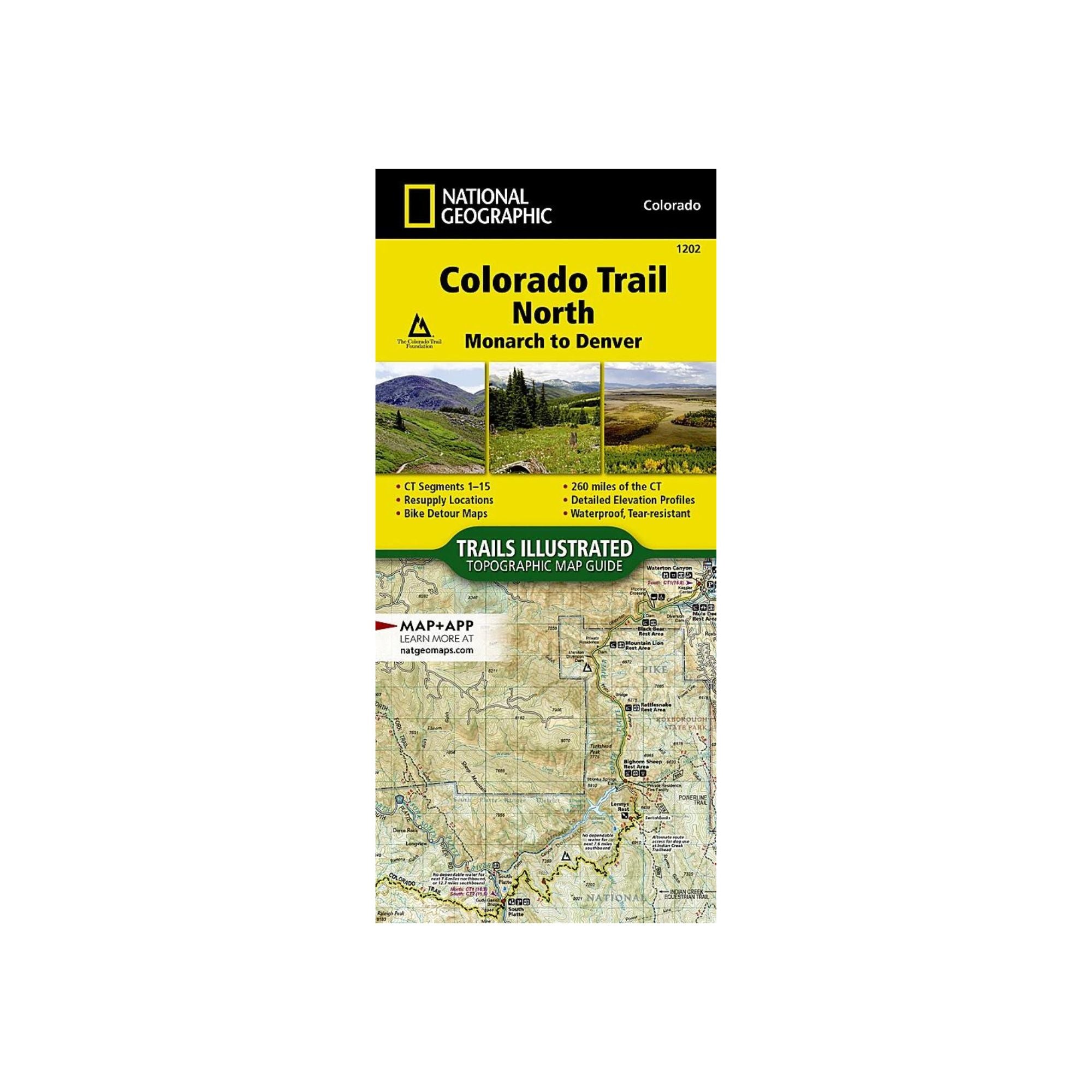 National Geographic 1202: Colorado Trail North Monarch to Denver Map - FERAL