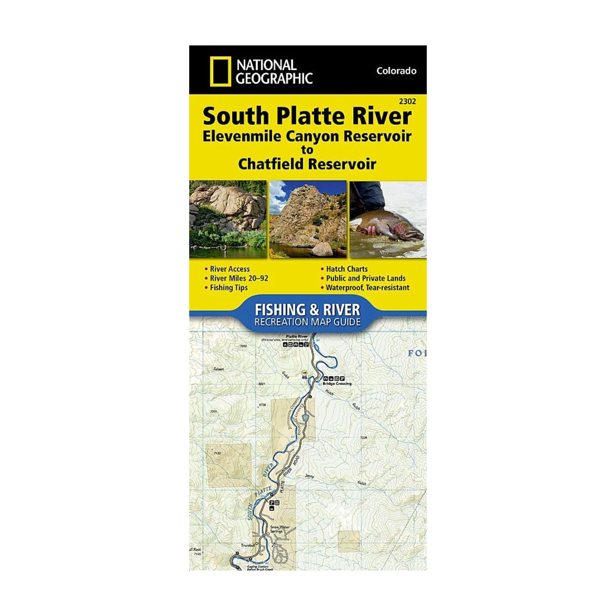 National Geographic 2302: South Platte River Elevenmile Canyon Reservoir to Chatfield Reservoir Map - FERAL