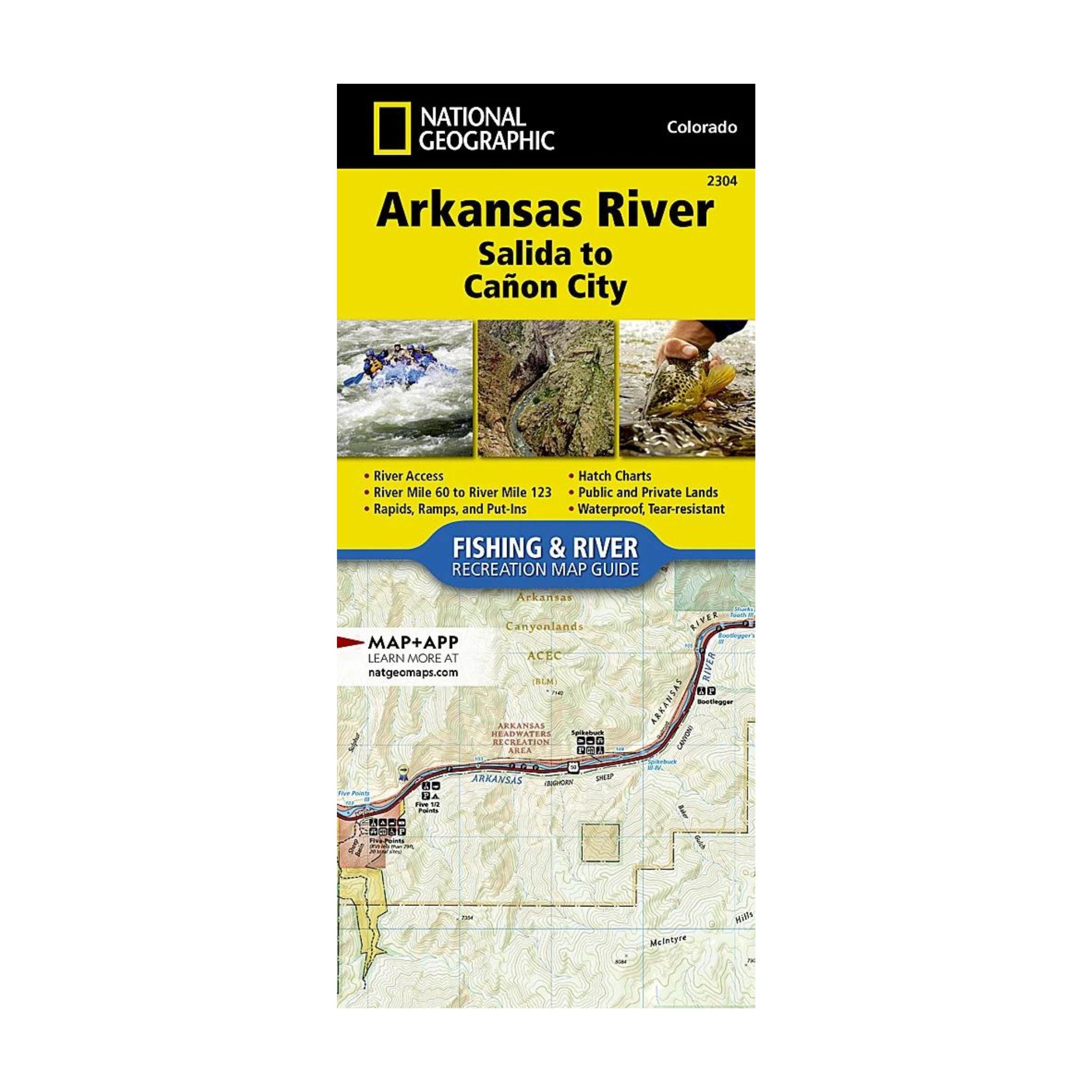 National Geographic 2304: Arkansas River Salida to Canon City Map - FERAL