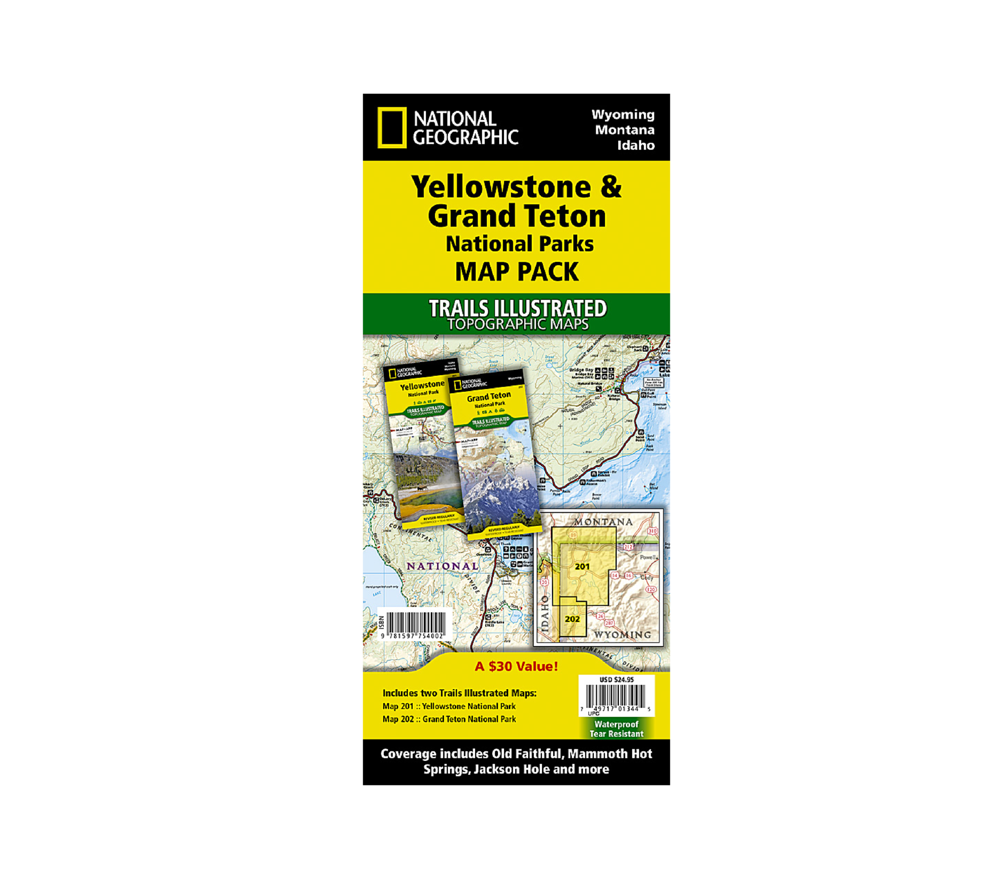 National Geographic Yellowstone and Grand Teton National Parks Map Pack - FERAL
