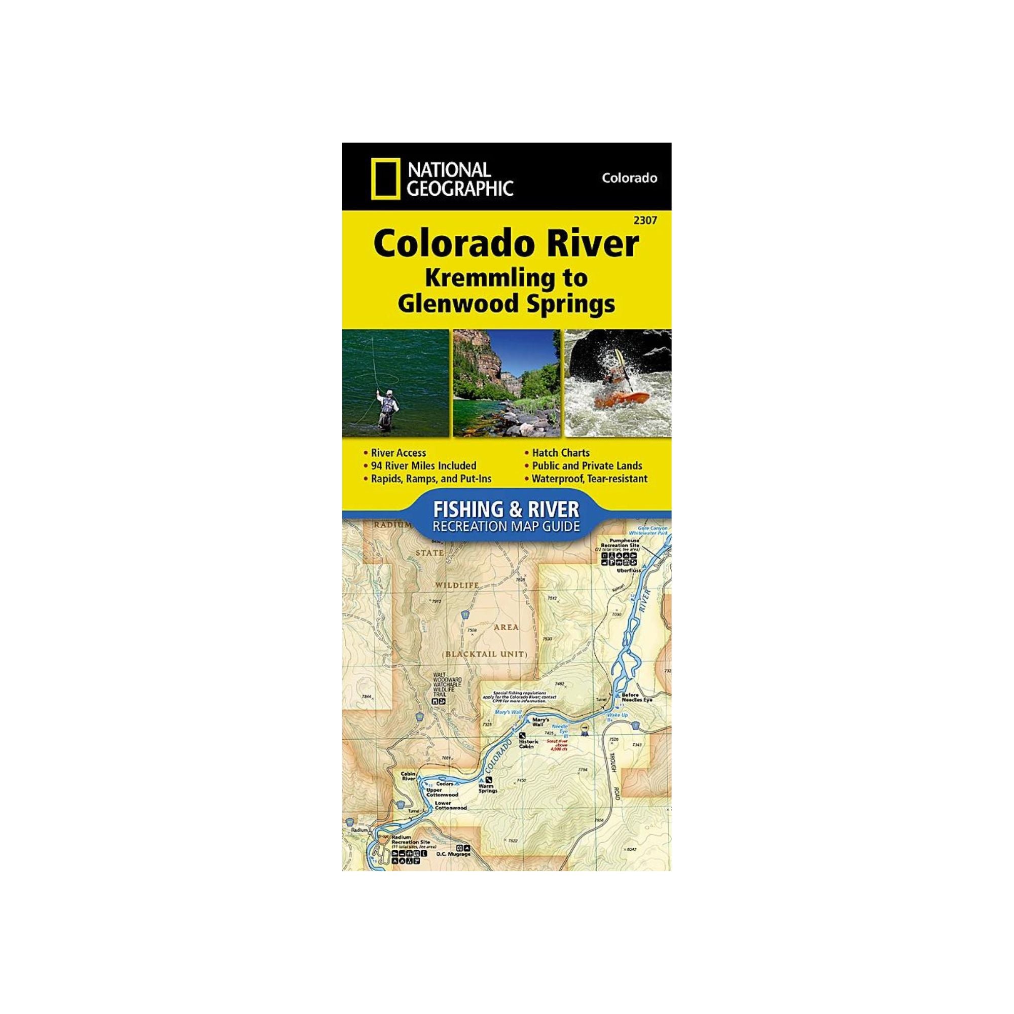 National Geographic 2307: Colorado River Kremmling to Glenwood Springs Map - FERAL