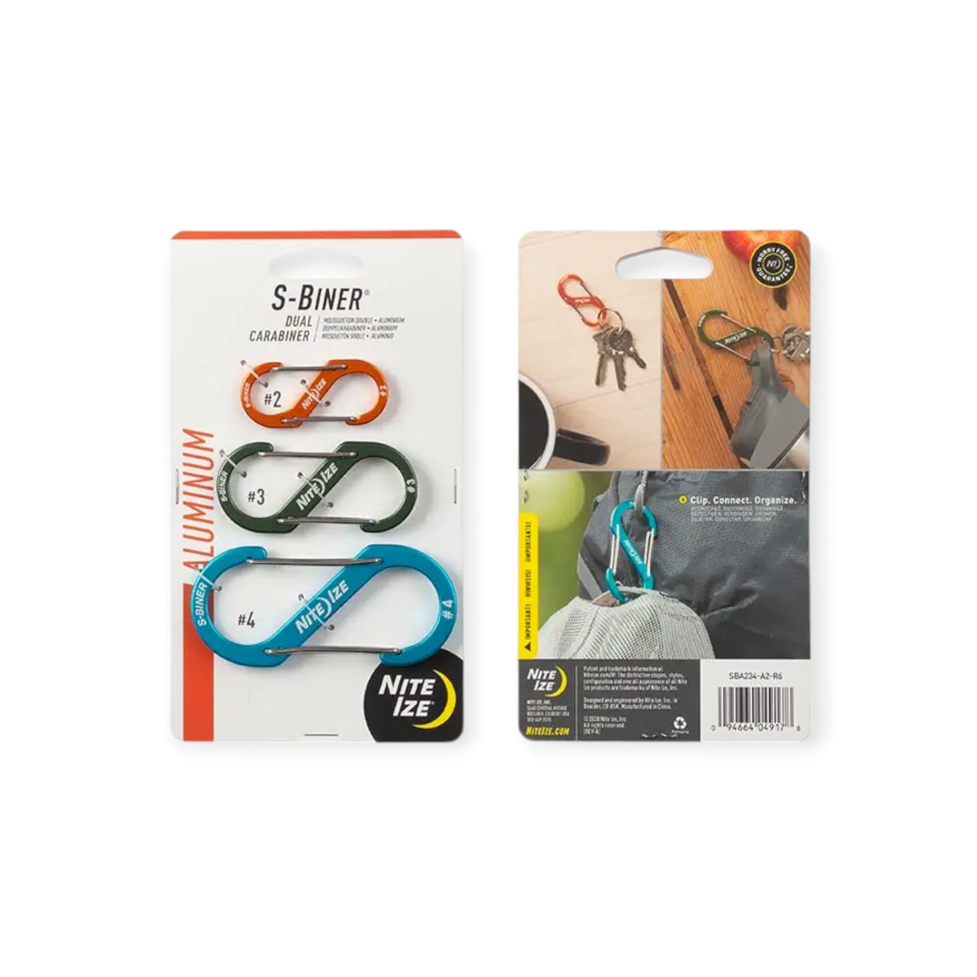 Nite Ize S-Biner Aluminum Dual Carabiner Combo -3 Pack - FERAL