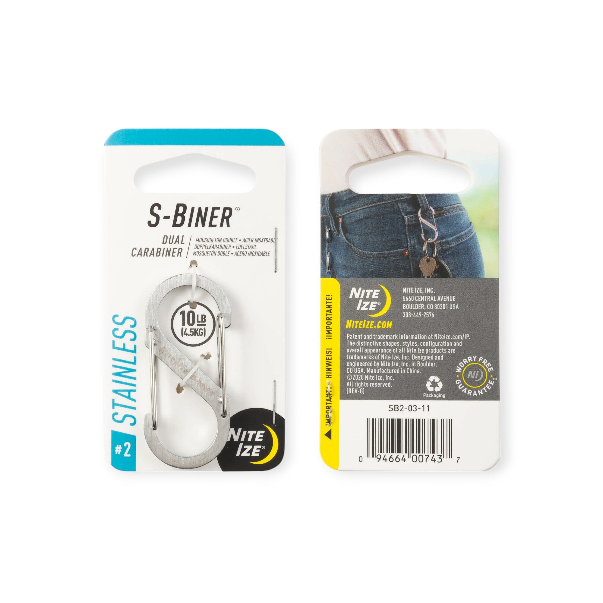 Nite Ize S-Biner Stainless Steel Dual Carabiner #2 - FERAL