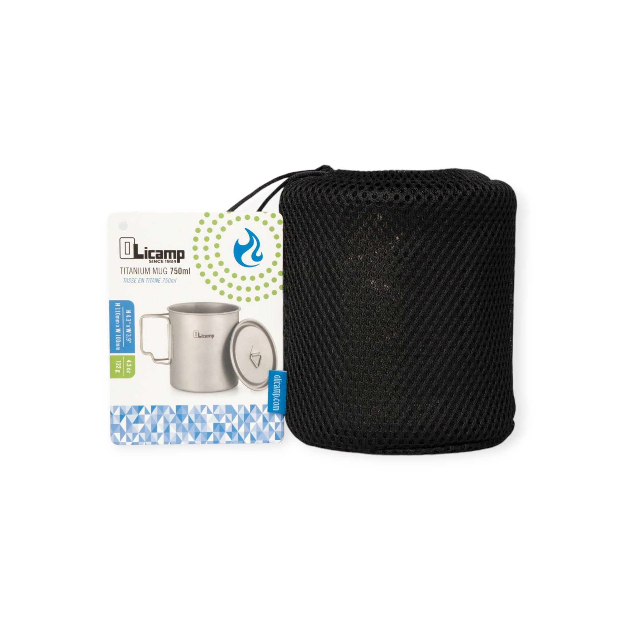 Olicamp Titanium Space Saver Mug w' Lid 750ml - FERAL