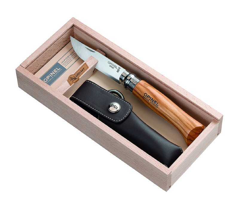 Opinel No. 8 Olive Folding Knife + Alpine Sheath Gift Box - FERAL
