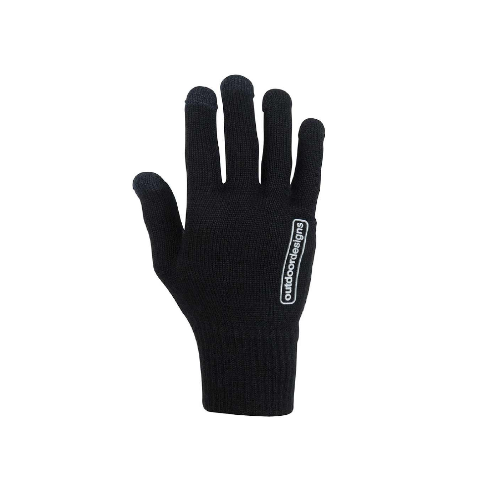 Outdoor Designs Stretch Wool Touch Base Layer Glove Black - FERAL