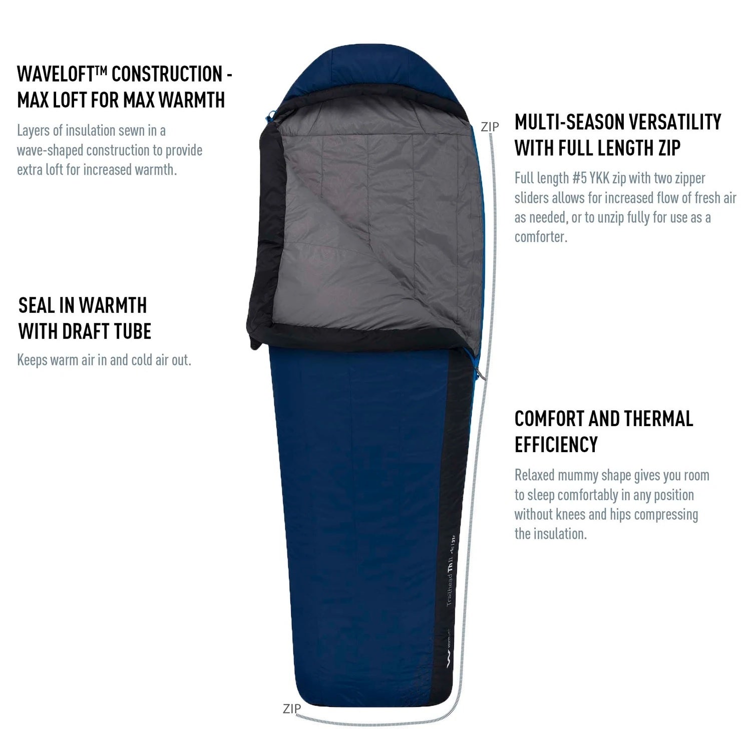 Sea to Summit Trailhead 20 Degree Synthetic Sleeping Bag - FERAL