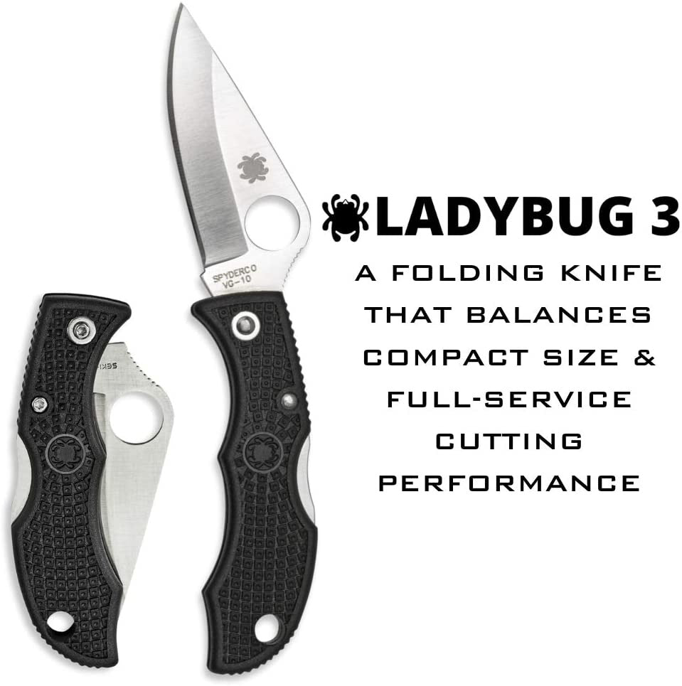 Spyderco Ladybug Black Plain Edge Knife - FERAL