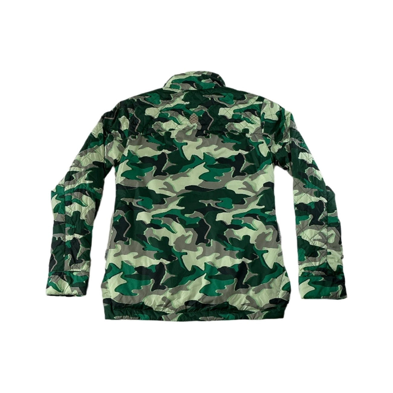 Stio Women's Skycrest Insulated Shirt Jacket Snap Quilted Honey Dew Camo Small USED - FERAL