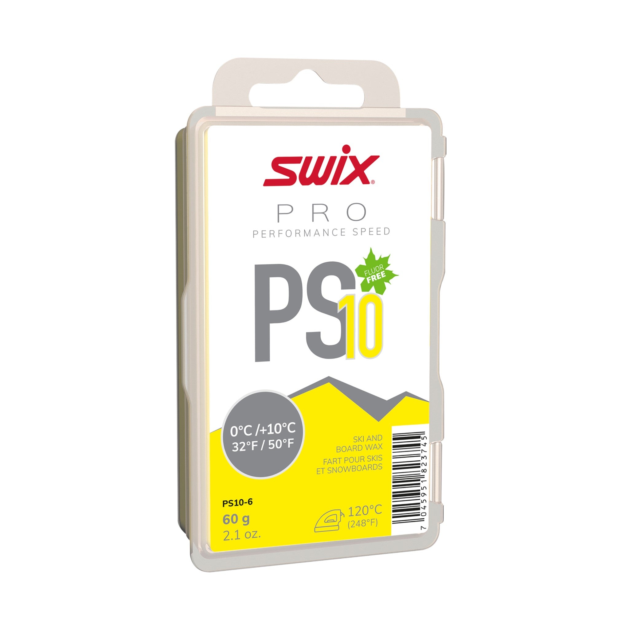 Swix Fluoro-Free Ski Wax PS10 Yellow - FERAL