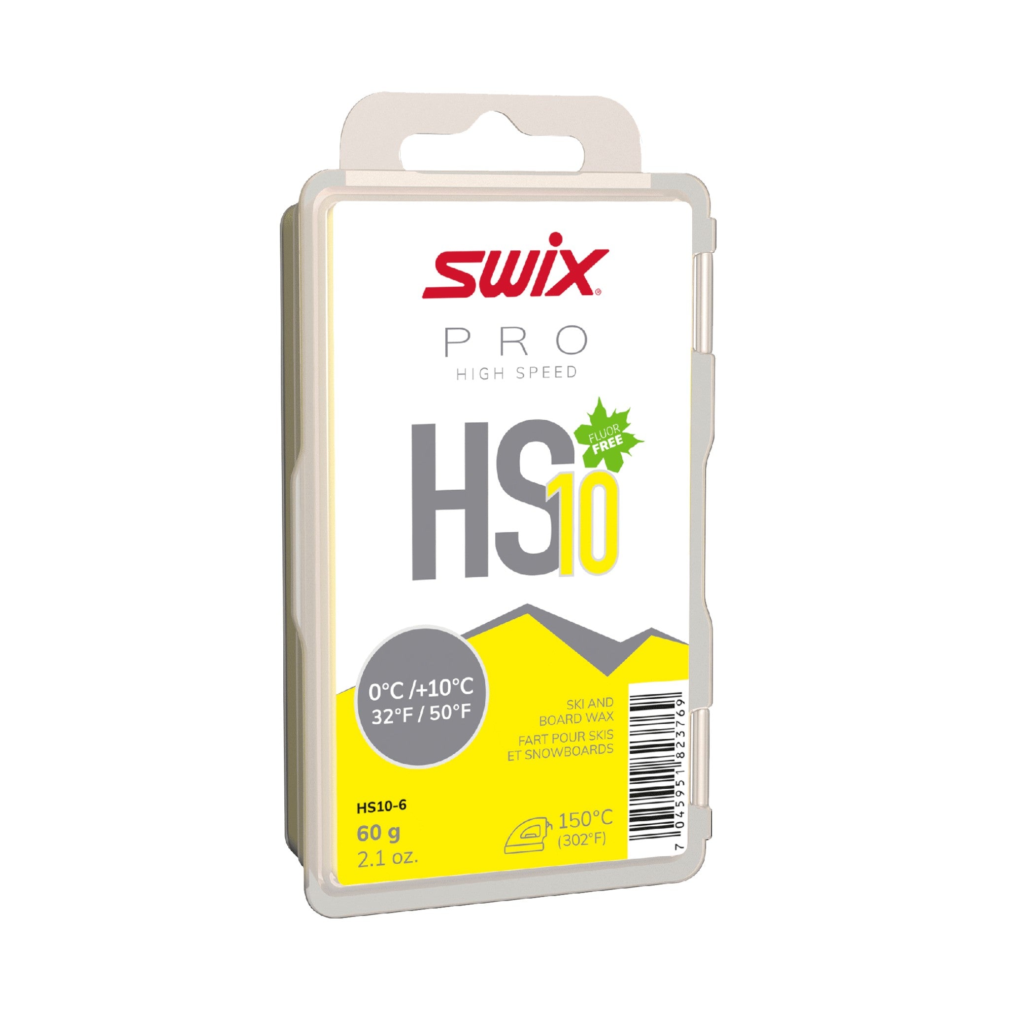 SWIX Fluorocarbon Universal Ski Wax HS10 Yellow - FERAL