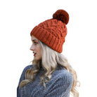 Leto Accessories Thermal Lining Cable Knit Beanie - FERAL
