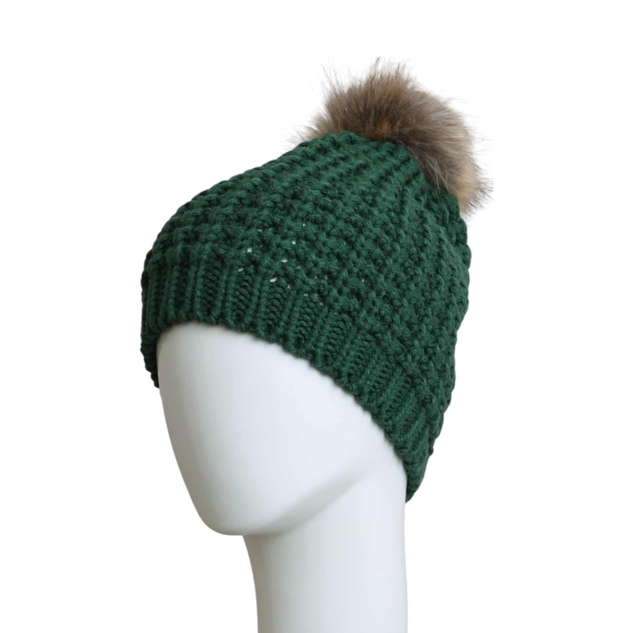 Leto Accessories Textured Beanie With Pom Pom - FERAL