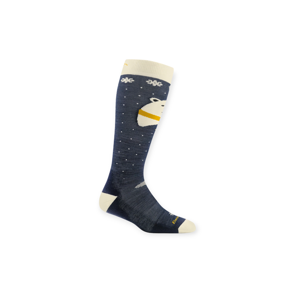 Darn Tough Kids' Polar Bear Over-the-Calf Midweight Ski & Snowboard Sock - FERAL