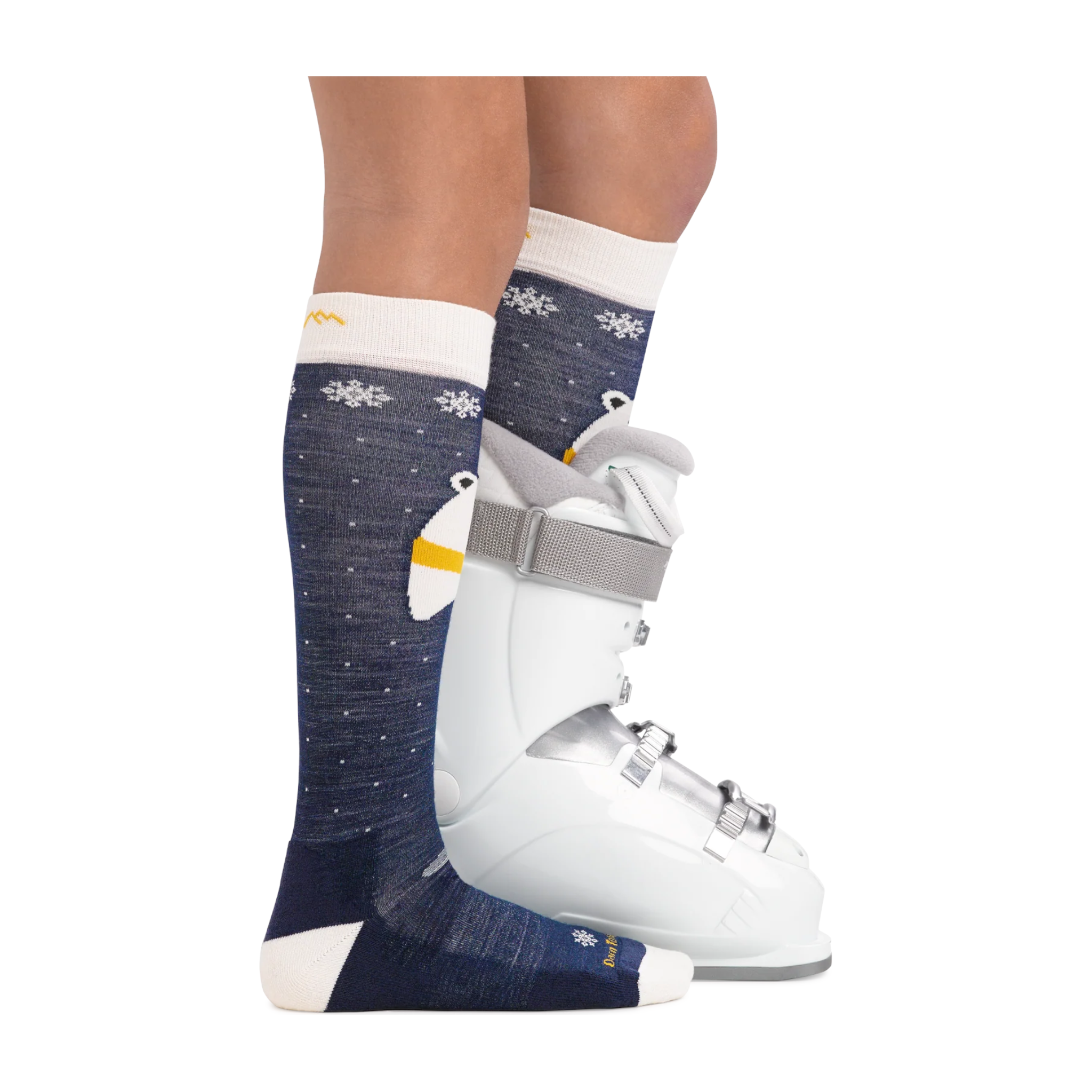 Darn Tough Kids' Polar Bear Over-the-Calf Midweight Ski & Snowboard Sock - FERAL
