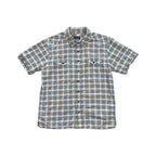 Patagonia Men's Short Sleeve Button Down Shirt Tan/White Medium Used - FERAL