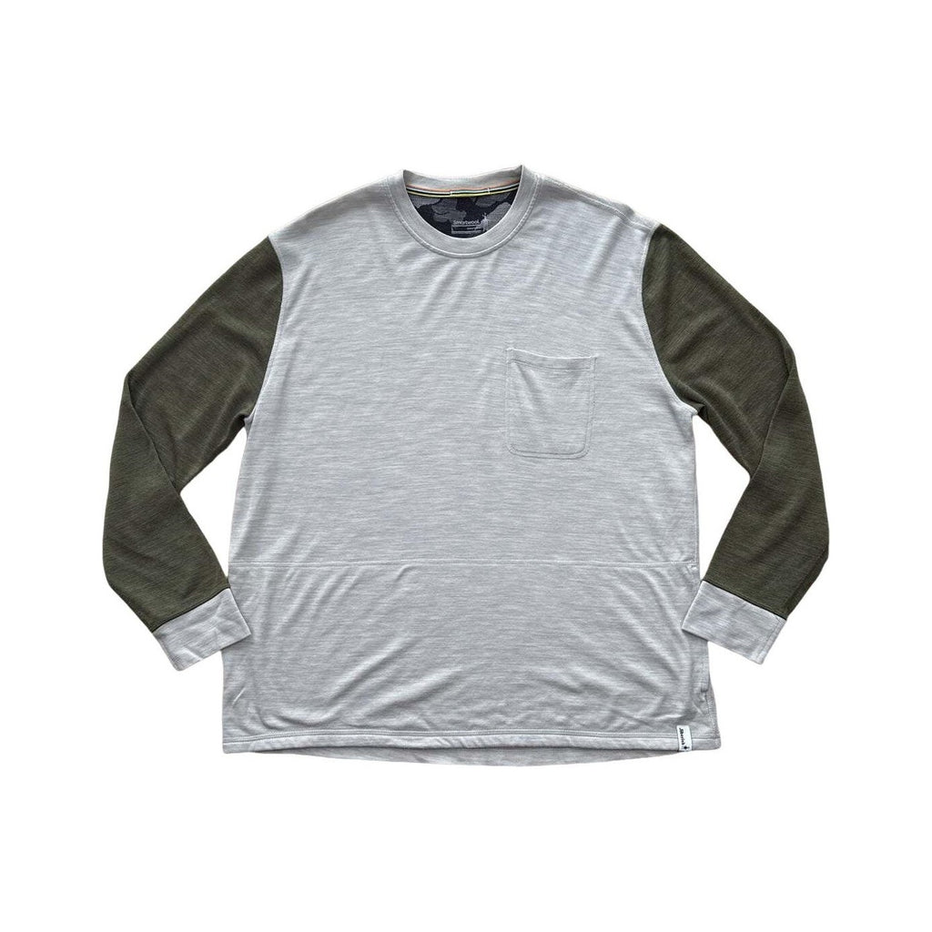 Smartwool Men's 100% Merino Long Sleeve Crew Grey/Green Large USED - FERAL
