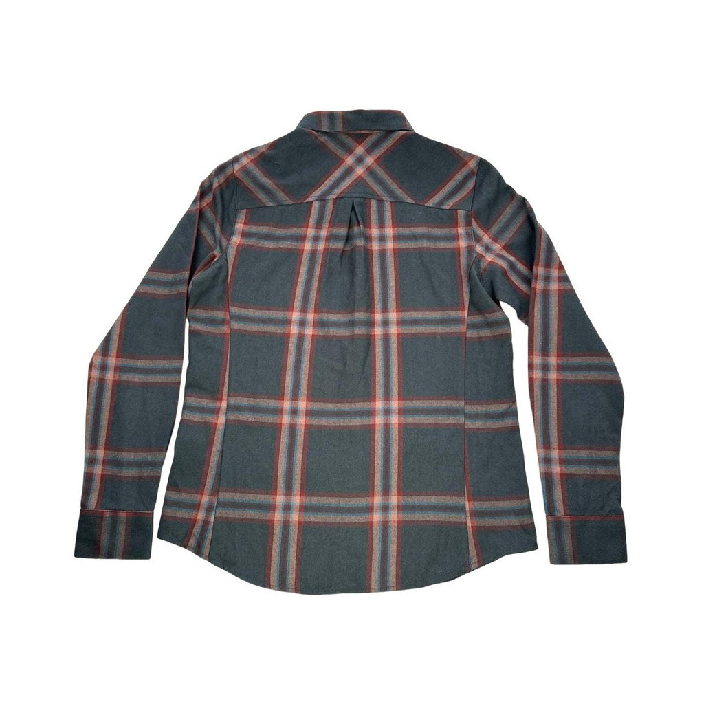 Flylow Women's Brigitte Tech Fleece Shirt Navy Plaid Medium USED - FERAL