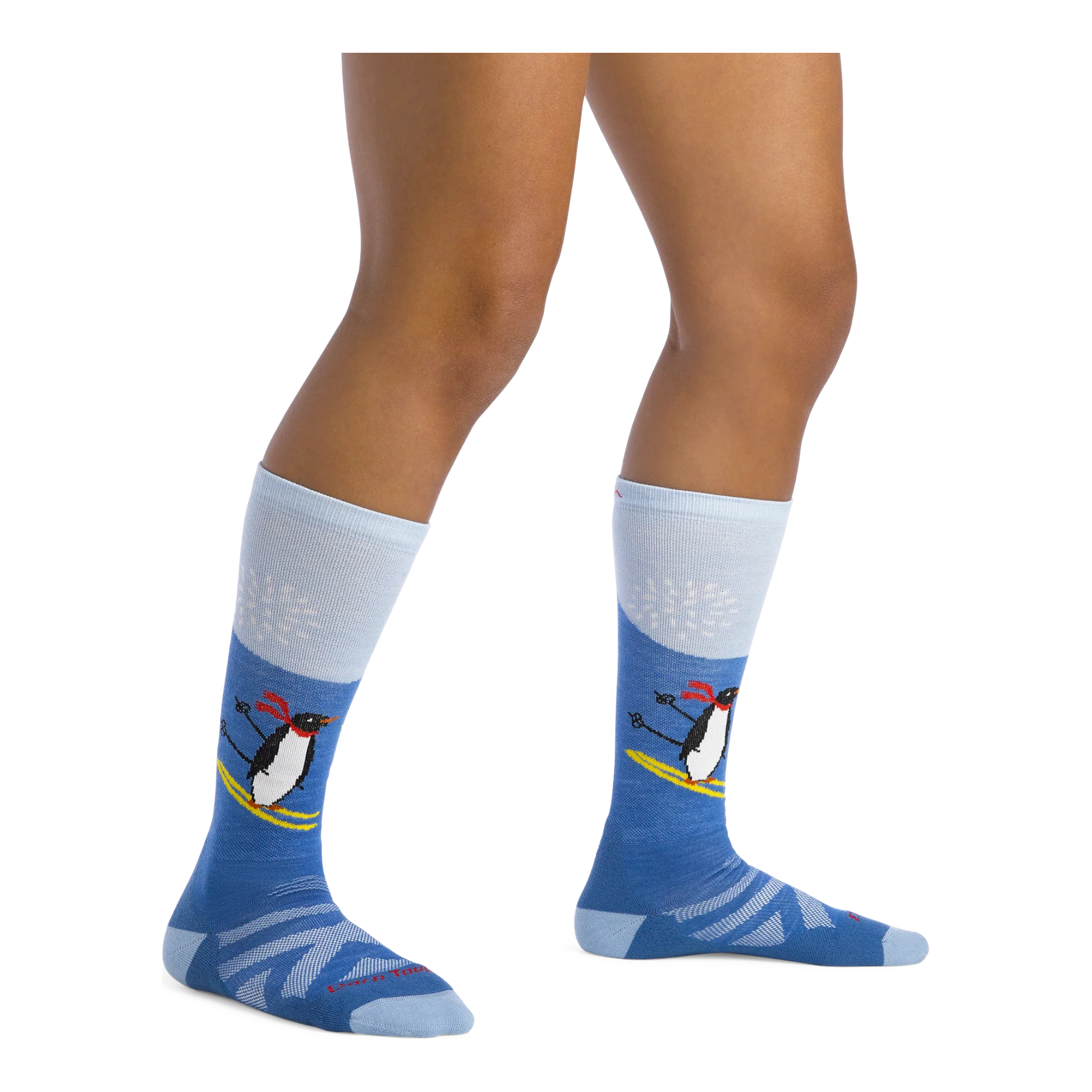 Darn Tough Kids' Penguin Peak Over-the-Calf Midweight Ski & Snowboard Sock - FERAL