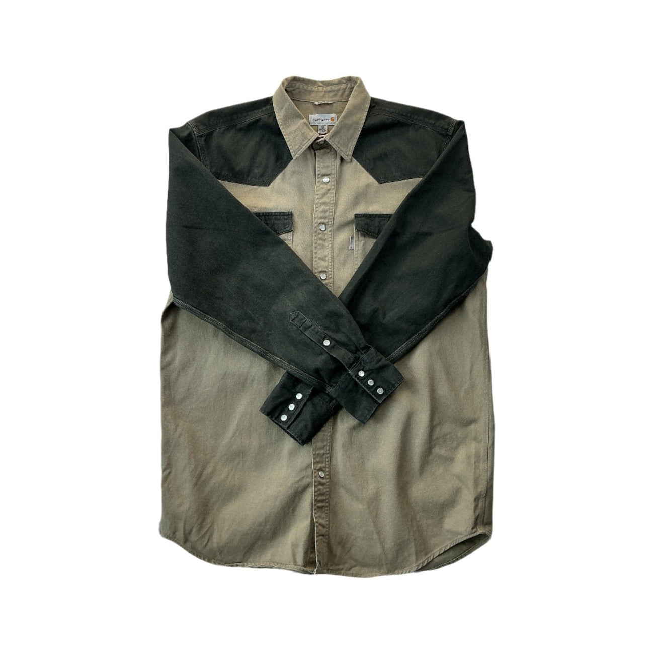 Carhartt Men's Work Wear Long Sleeve Shirt Tan/Black XL Tall USED - FERAL