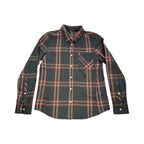 Flylow Women's Brigitte Tech Fleece Shirt Navy Plaid Medium USED - FERAL