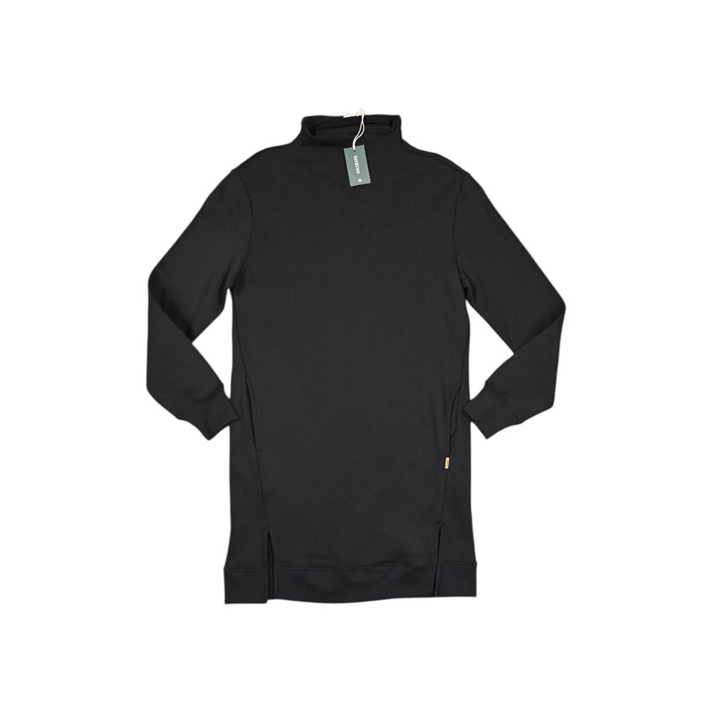 Tentree Women's TreeFleece Mock Neck Sweatshirt Dress Black M Used - FERAL