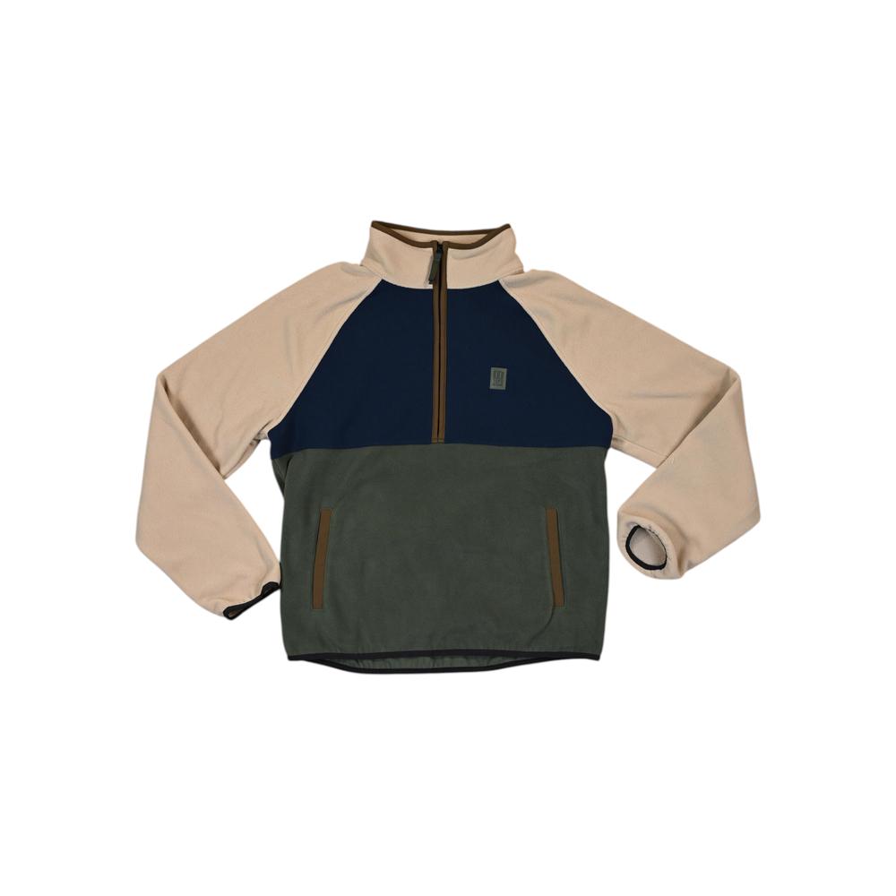 Topo Designs Women's Vista 1/4 Zip Lightweight Fleece Navy/Green/Oatmeal M Used - FERAL