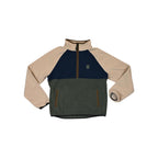 Topo Designs Women's Vista 1/4 Zip Lightweight Fleece Navy/Green/Oatmeal M Used - FERAL