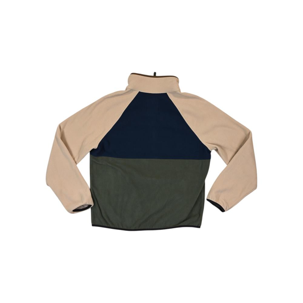 Topo Designs Women's Vista 1/4 Zip Lightweight Fleece Navy/Green/Oatmeal M Used - FERAL