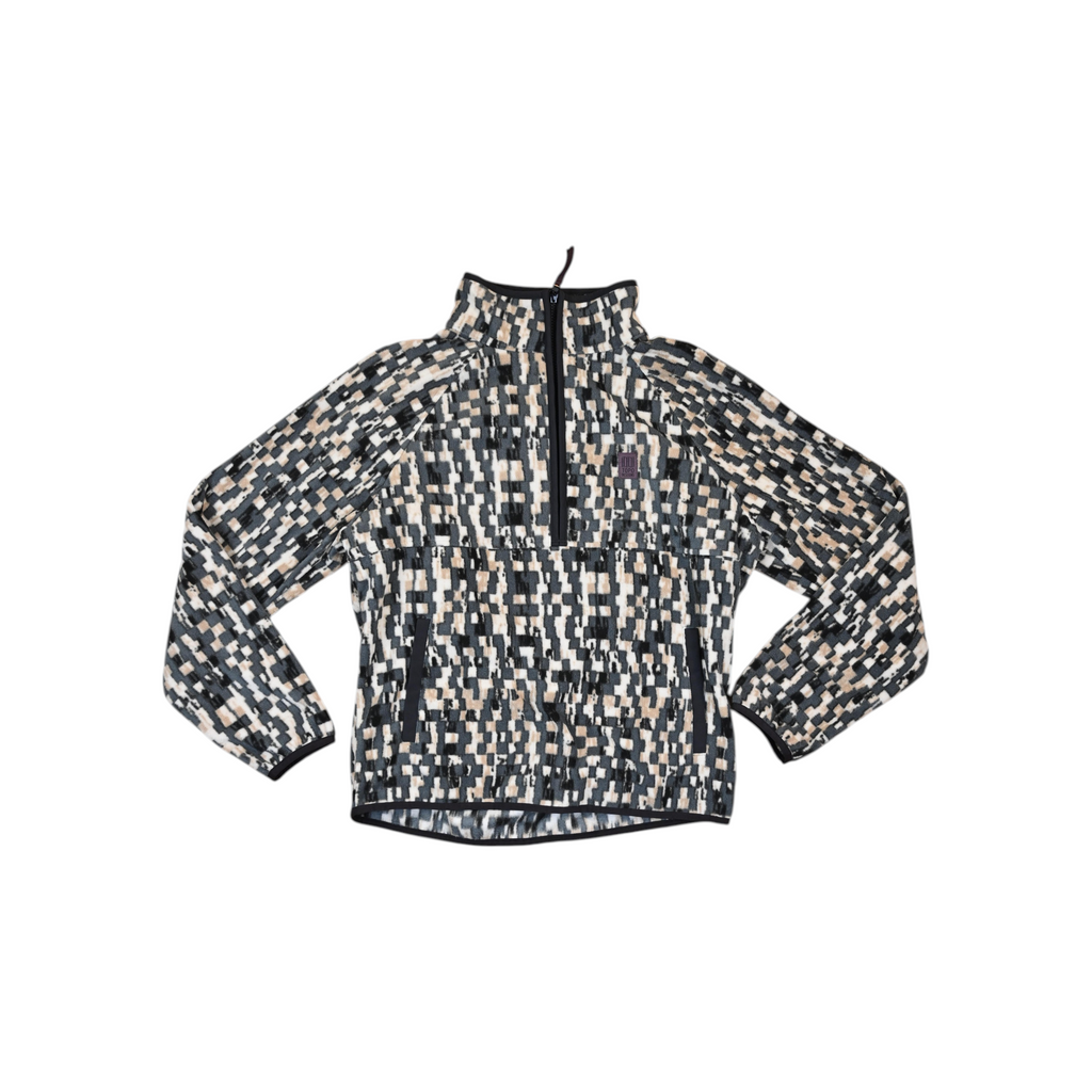 Topo Designs Women's Vista 1/4 Zip Lightweight Fleece Downhill Geo Print - FERAL