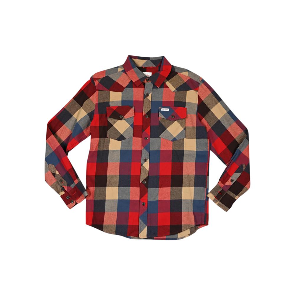 Topo Designs Men's Mountain Shirt Long Sleeve Shirt Salsa Multi M Used - FERAL