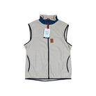 Topo Designs Men's Vista Lightweight Fleece Oatmeal/Pond Blue Vest M Sample - FERAL