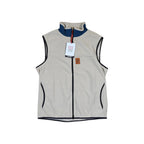 Topo Designs Men's Vista Lightweight Fleece Oatmeal/Pond Blue Vest M Sample - FERAL