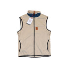 Topo Designs Men's Vista Lightweight Fleece Oatmeal/Pond Blue Vest M Sample - FERAL