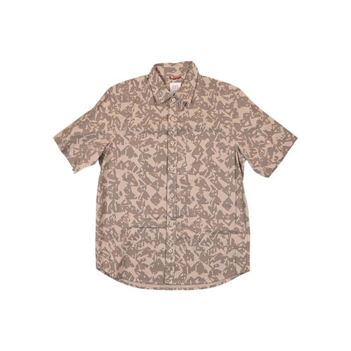 Topo Designs Men's Desert Shirt Short Sleeve Shirt Cobblestone Geo Print M Used - FERAL