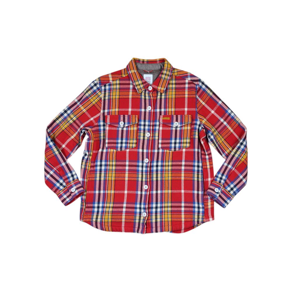 Topo Designs Women's Onlooker Twill Shirt Jacket Salsa/Bone White Multi M Used - FERAL