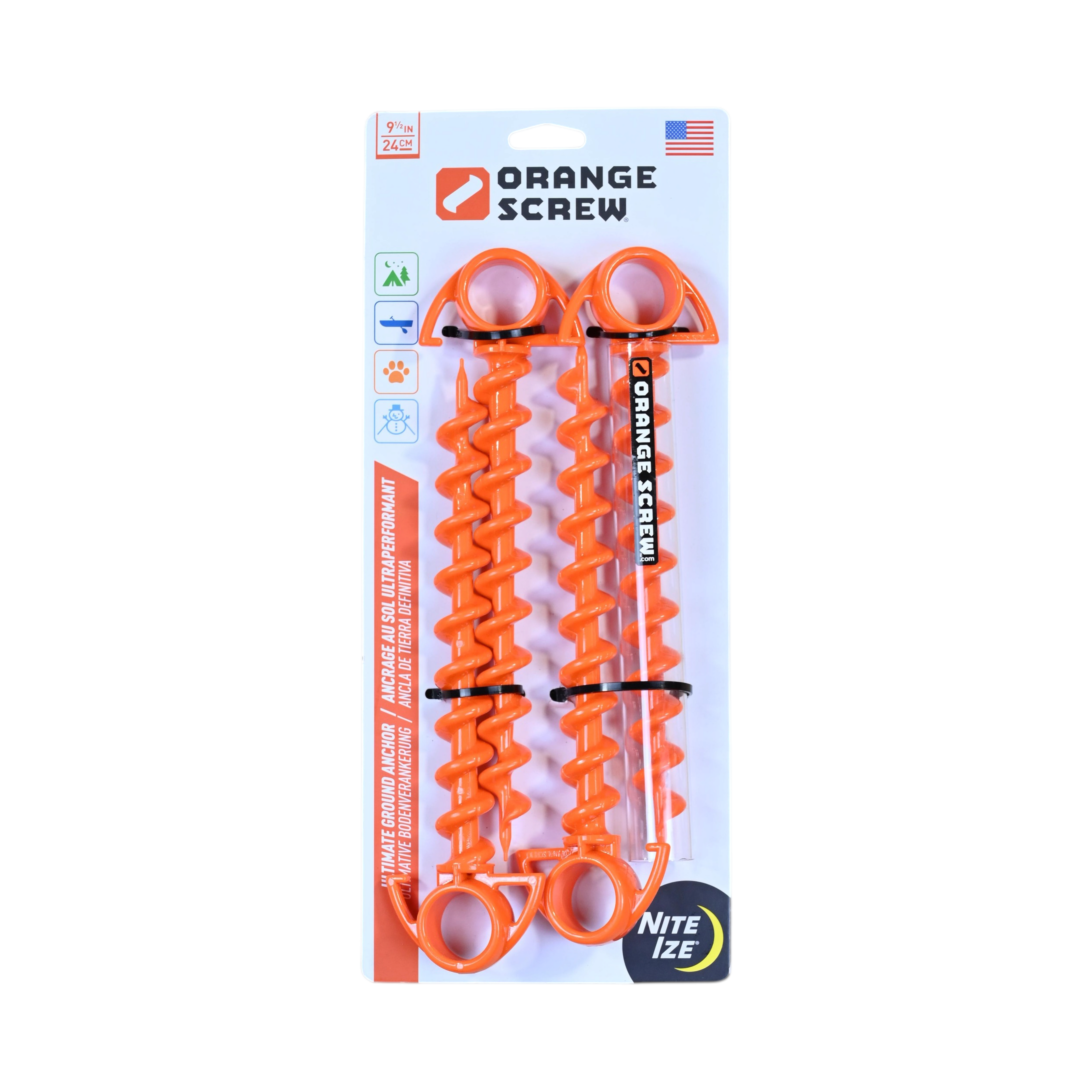 Nite Ize - Orange Screw Large Ultimate Ground Anchor