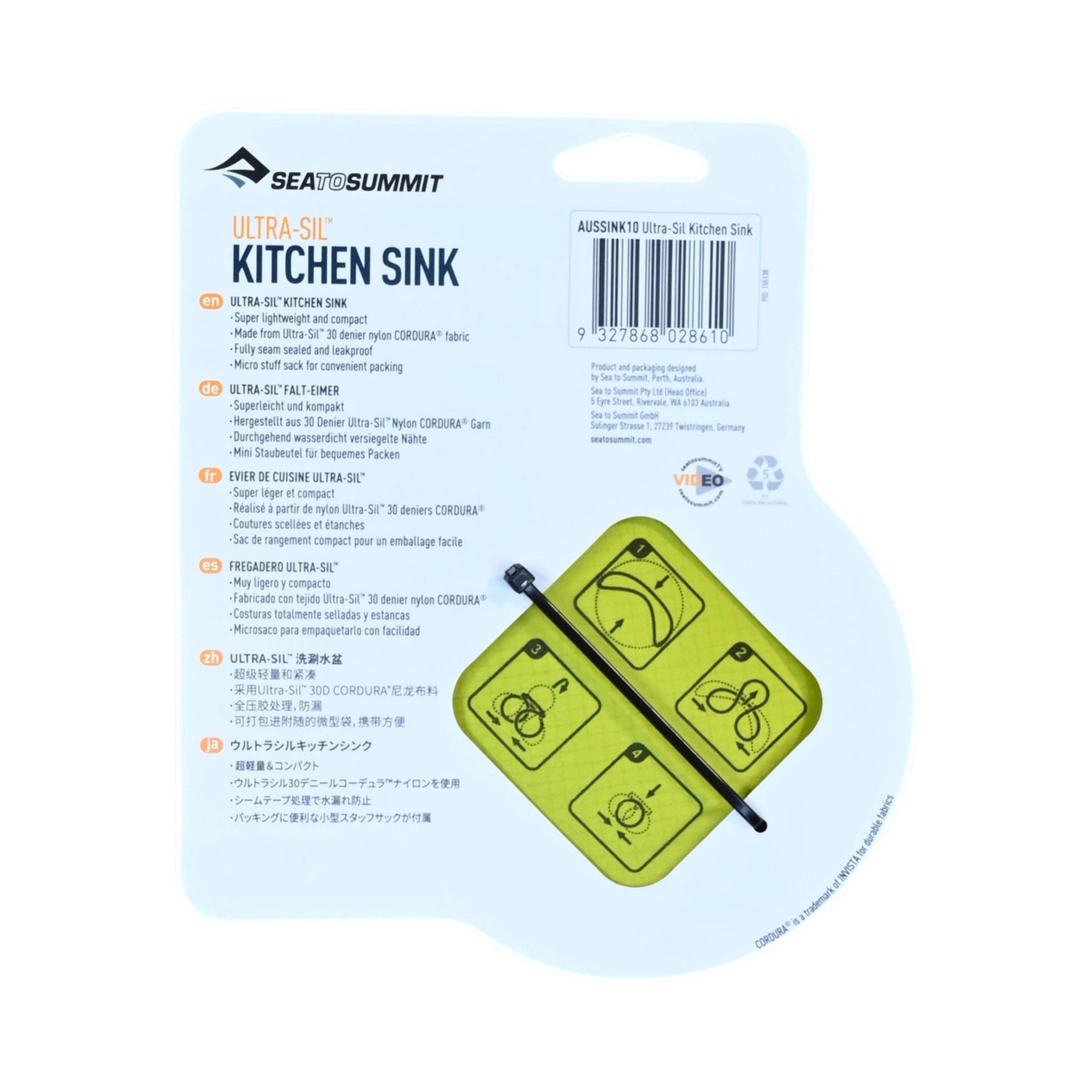 Sea To Summit Ultra-Sil Kitchen Sink 10L Wash Basin