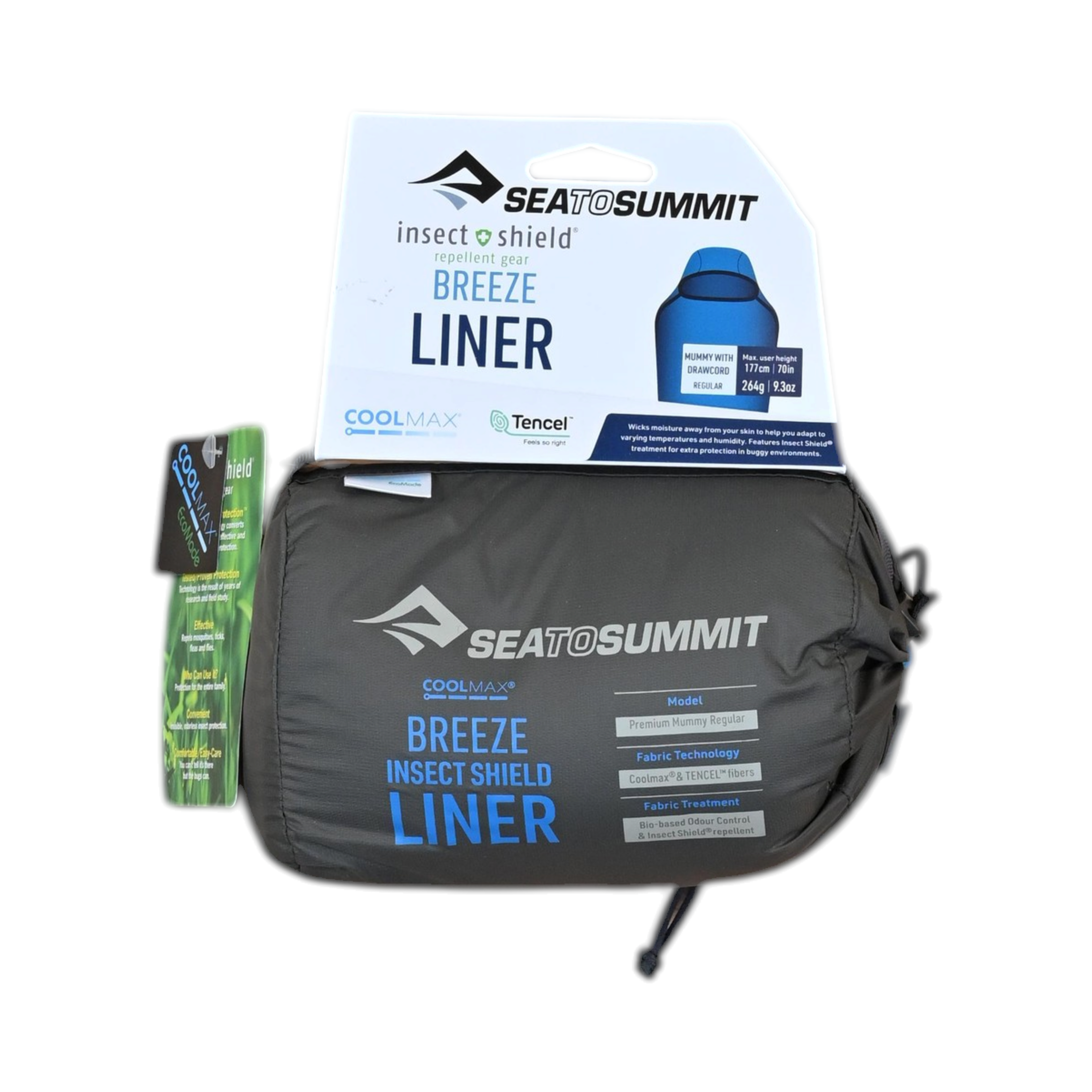 Sea To Summit Insect Shield Breeze Mummy with Drawcord Sleeping Bag Liner