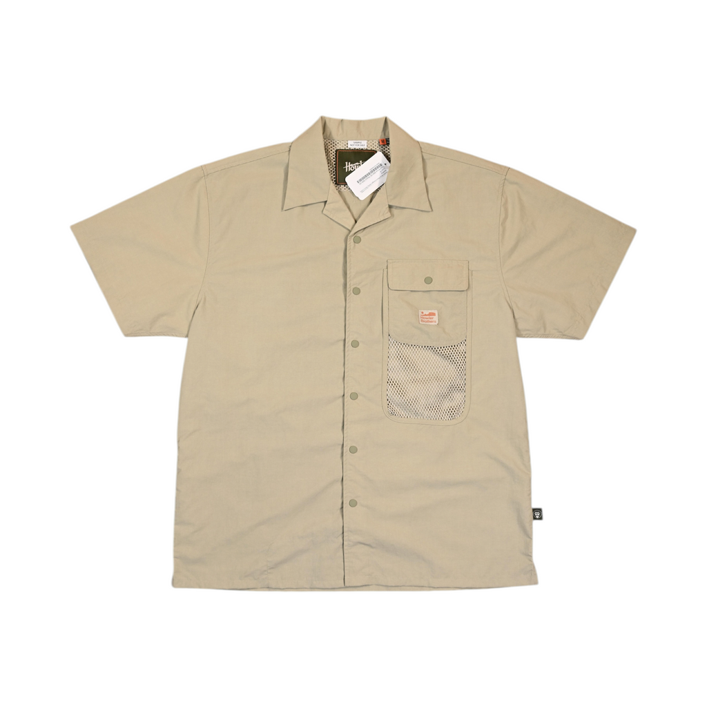 Howler Brothers Men's Forager Utility Short Sleeve Button Up Beige