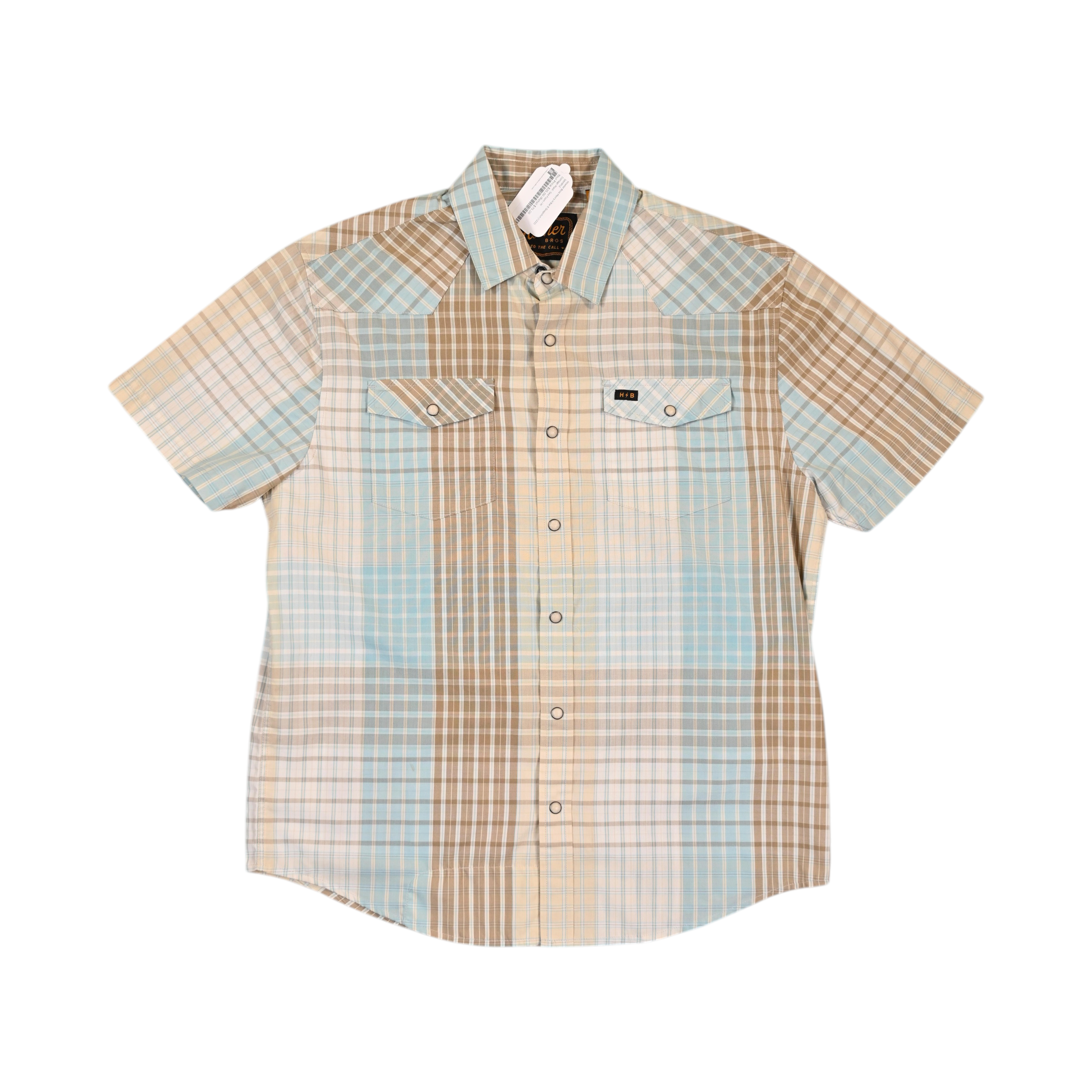 Howler Brothers Men's H Bar B Snap Short Sleeve Button Up Beige
