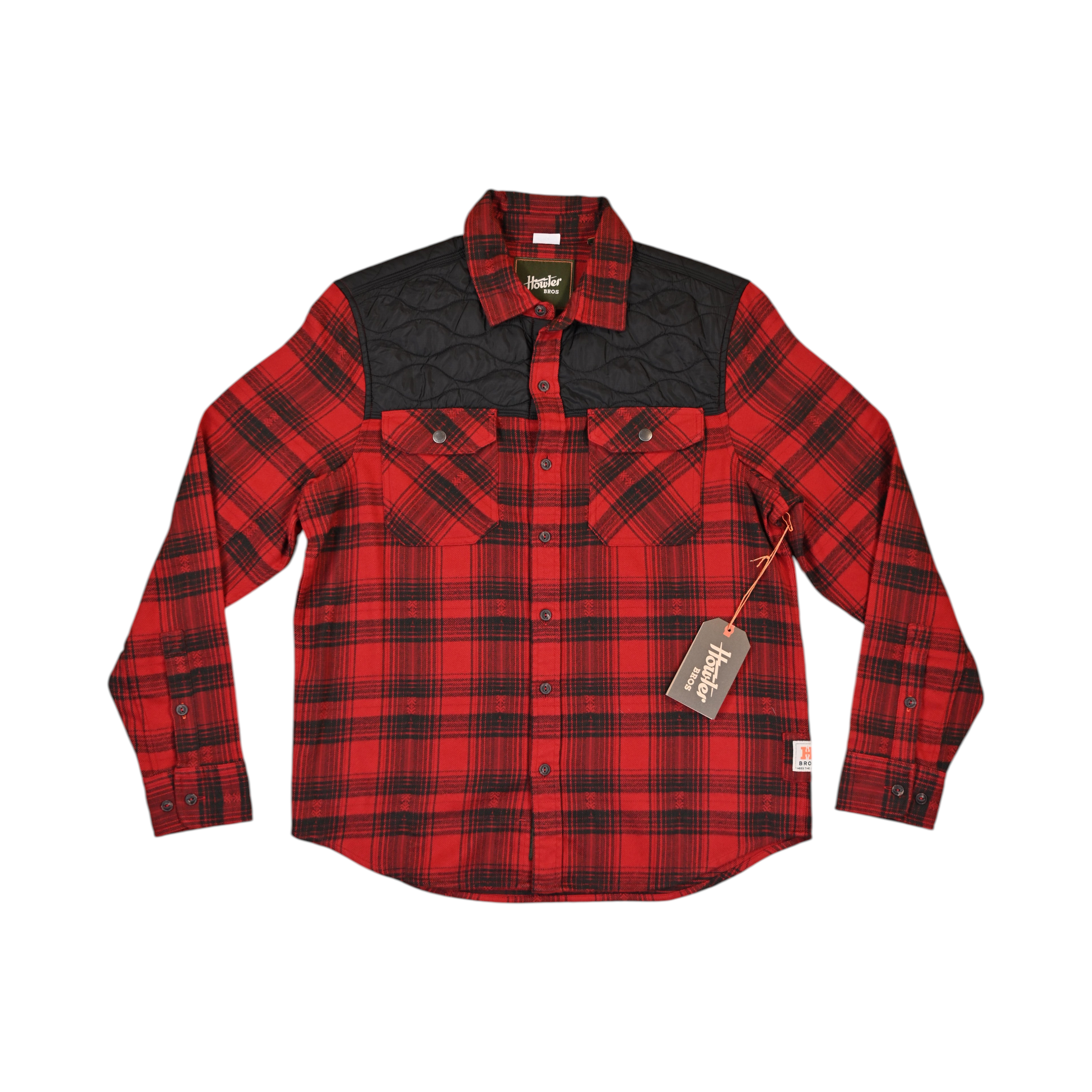 Howler Brothers Men's Quintana Quilted Flannel Button Up Red