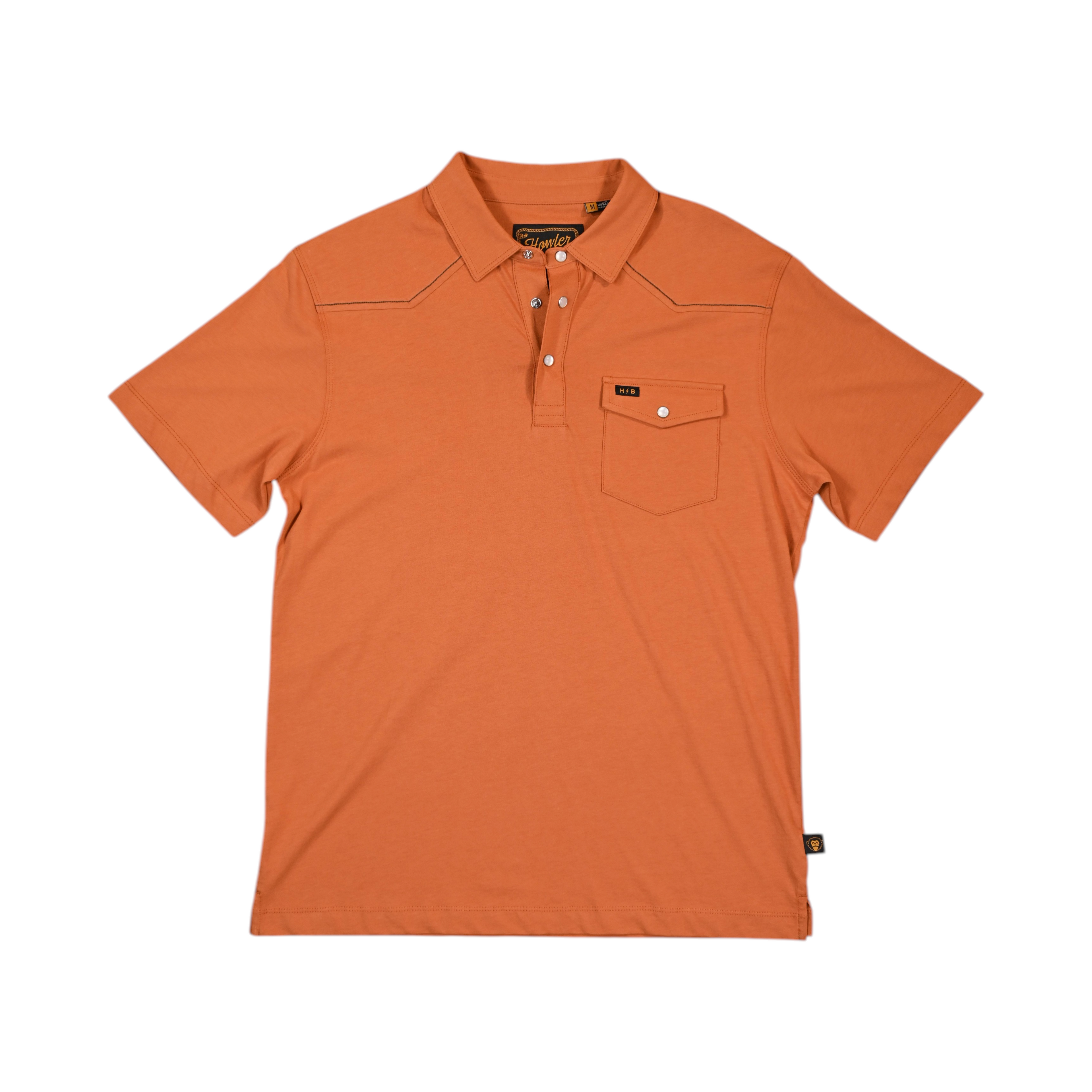 Howler Brothers Men's Ranchero Polo Shirt Orange